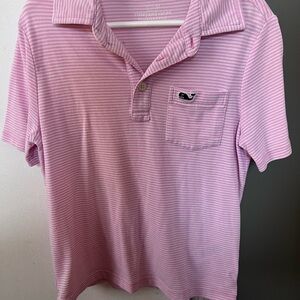 Vineyard Vines Pink Striped Polo Shirt